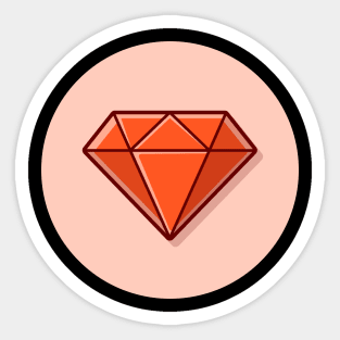 Diamond Cartoon Vector Icon Illustration Sticker